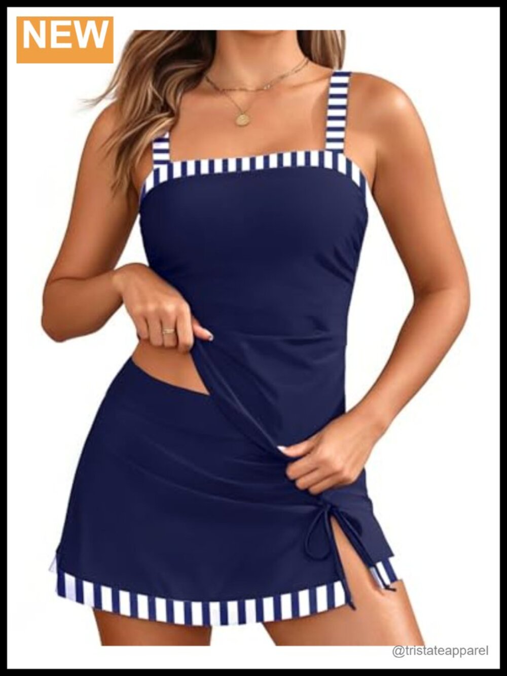 Two Piece Tankini Swimsuit with Skirt Tummy Control Bathing Suit